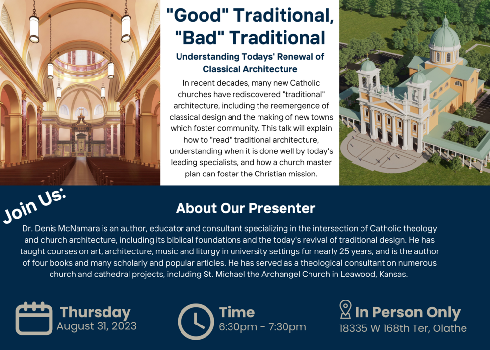 Architecture Talk "Good" Traditional "Bad" Traditional St. John Paul